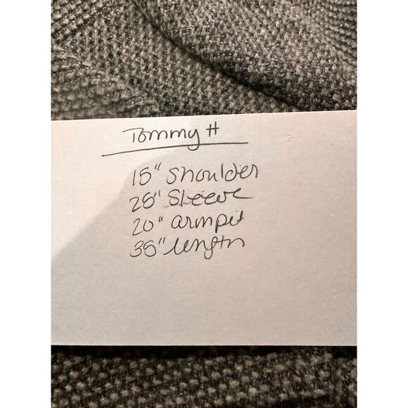 Tommy Hilfiger Tweed Coat Womens M Gray Double Breasted Peacoat Fall Wool Blend‎ - Picture 8 of 8